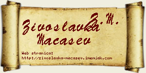 Živoslavka Maćašev vizit kartica